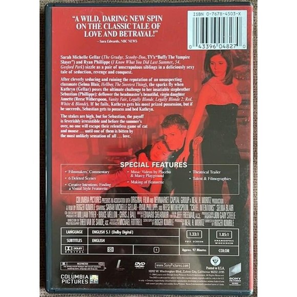 Cruel Intentions (DVD, 1999, Collectors Widescreen Edition) Reese Witherspoon - Picture 2 of 4